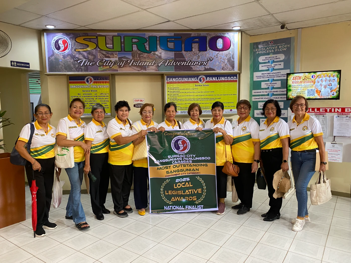 Golden Mentors Association celebrating Outstanding Sanggunian award with local officials